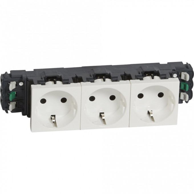 Розетка LEGRAND Mosaic 3х2К+3 для кабель-каналов, автоматические клеммы, белый 77403 Розетка LEGRAND Mosaic 3х2К+3 для кабель-каналов, автоматические клеммы, белый 77403