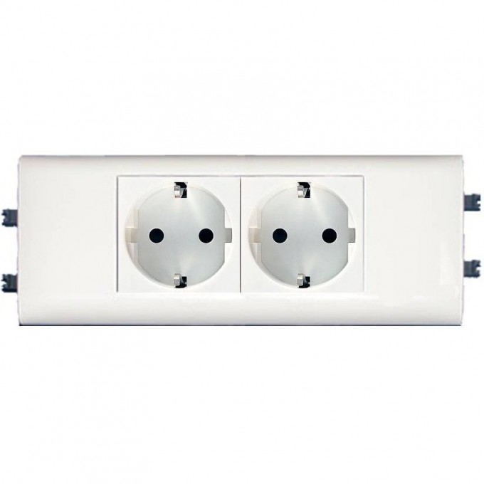 Розетка Legrand Mosaic DLP для крышки 65мм немецкий стандарт 2X2К+З б/заж, белый 77432 Розетка Legrand Mosaic DLP для крышки 65мм немецкий стандарт 2X2К+З б/заж, белый 77432
