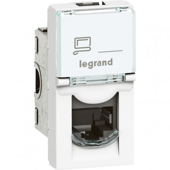 Розетка LEGRAND Mosaic RJ45 STP кат.6А, 1 модуль, белый
