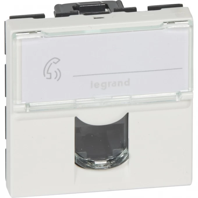 Розетка LEGRAND Mosaic RJ45 UTP кат.5е 2 модуля, белый 76554