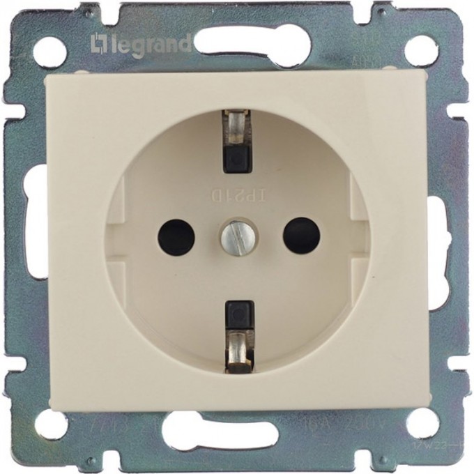 Розетка LEGRAND Valena 16А IP21 2P+E шторки слоновая кость 695613 Розетка LEGRAND Valena 16А IP21 2P+E шторки слоновая кость 695613